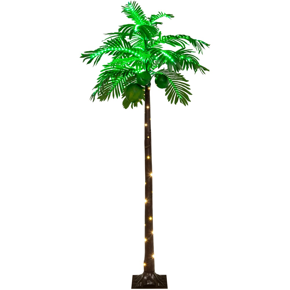 Costway Hawaiian Style LED Light Tropical Artificial Palm Tree 6ft Image 1