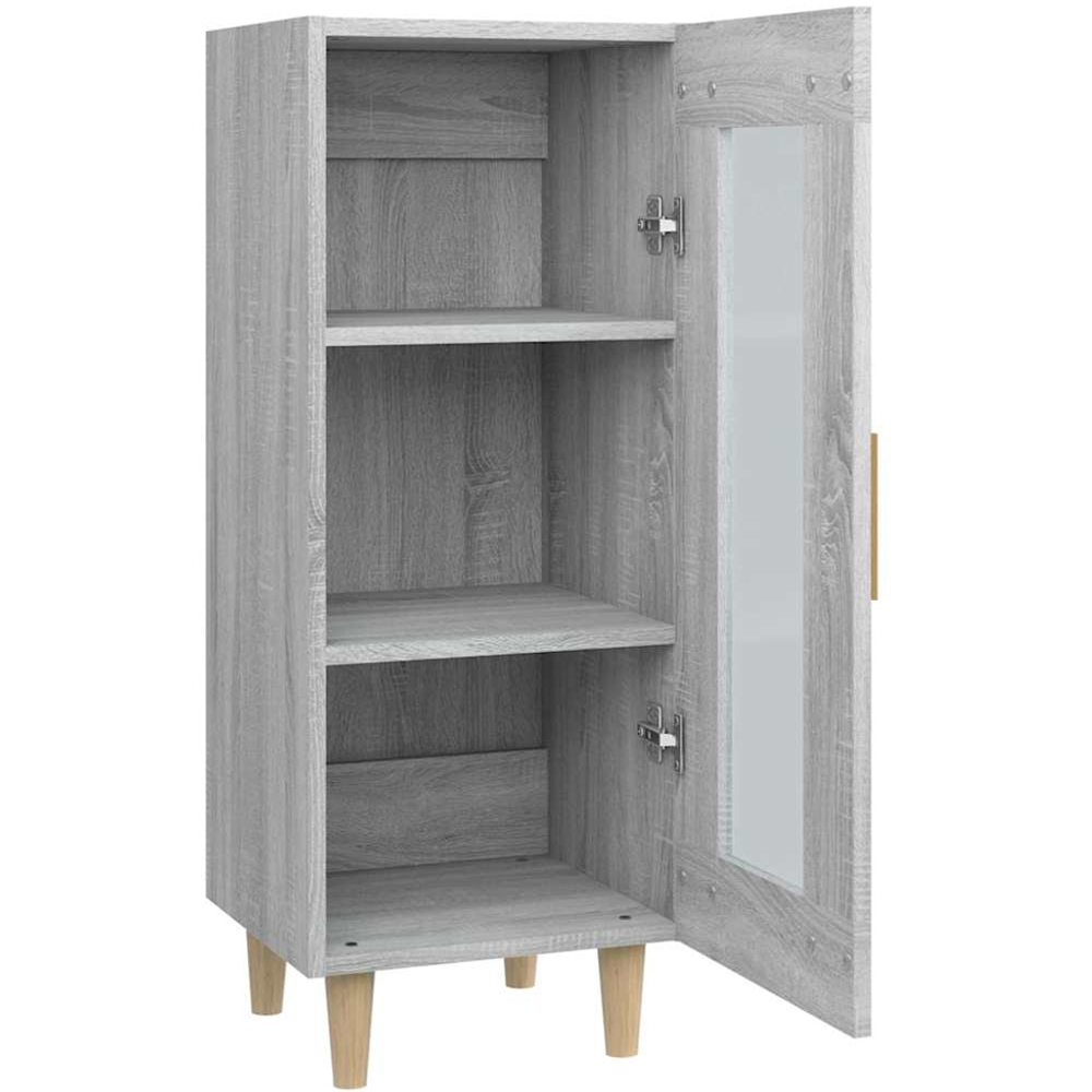 vidaXL Single Glass Door Grey Sonoma Wooden Sideboard Image 6