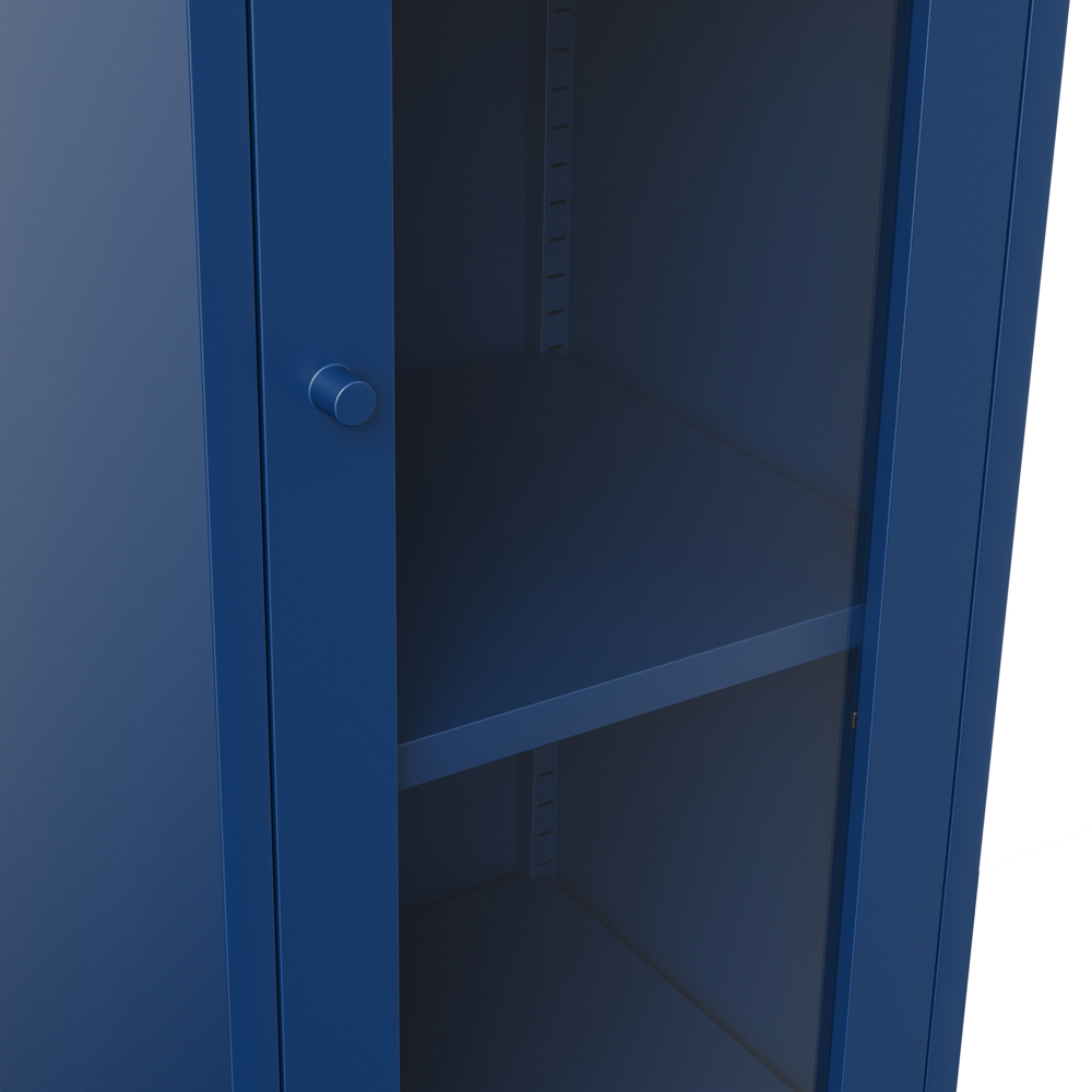 LPD Home Frank Single Door Classic Blue Glass Display Cabinet Image 5