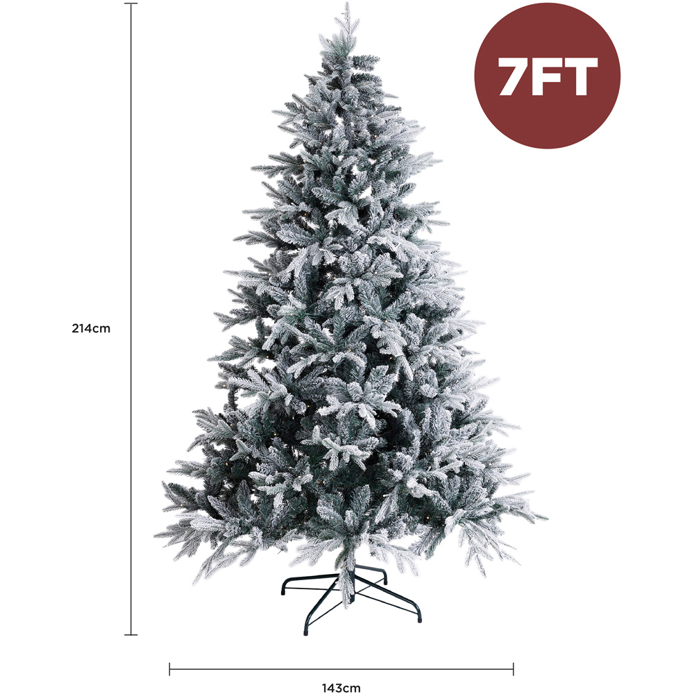 Charles Bentley Luxury Pre-Lit Faux Hinged Snowy Christmas Tree 7ft Image 8
