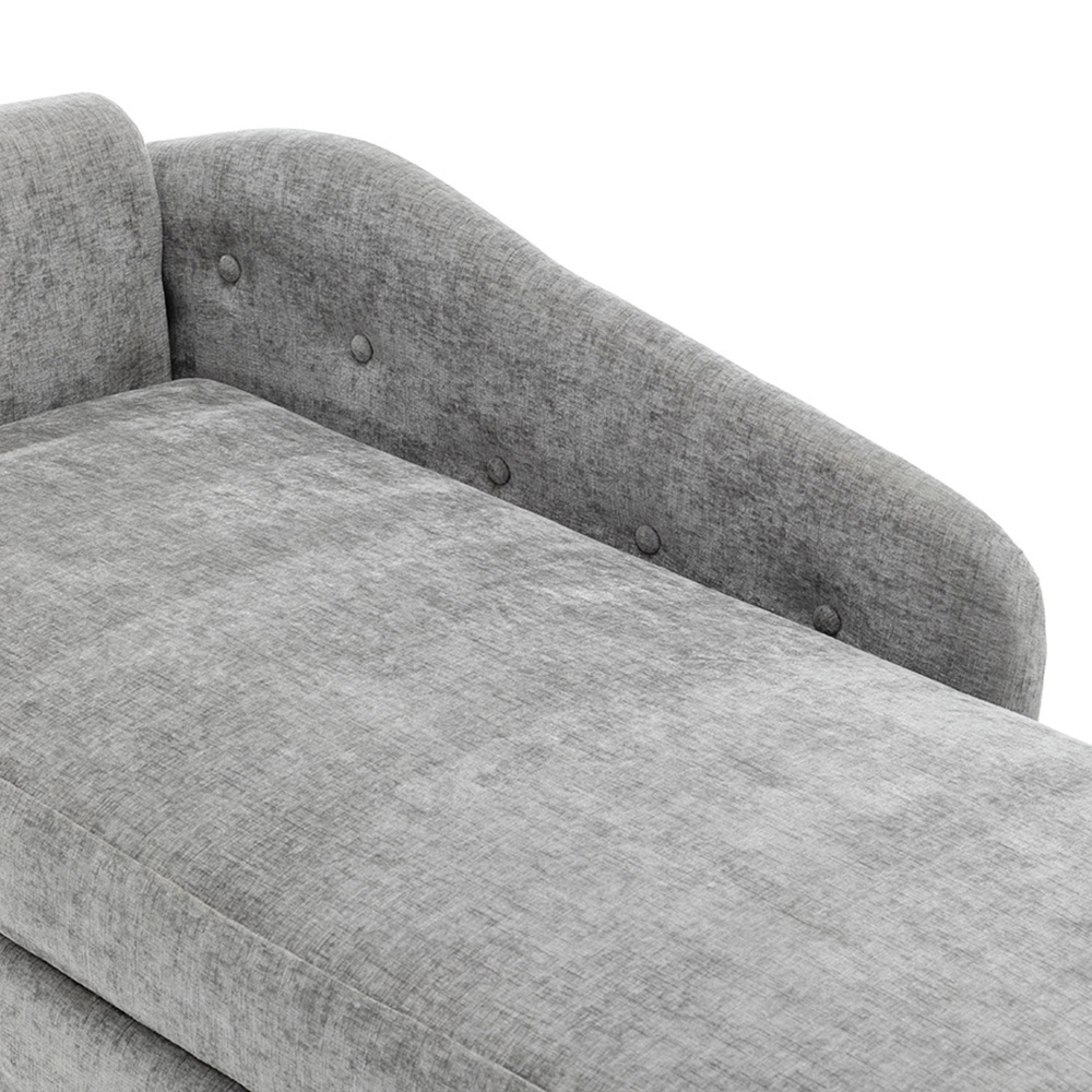 Living and Home Grey Left Hand Chenille Chaise Lounge with Storage Image 7