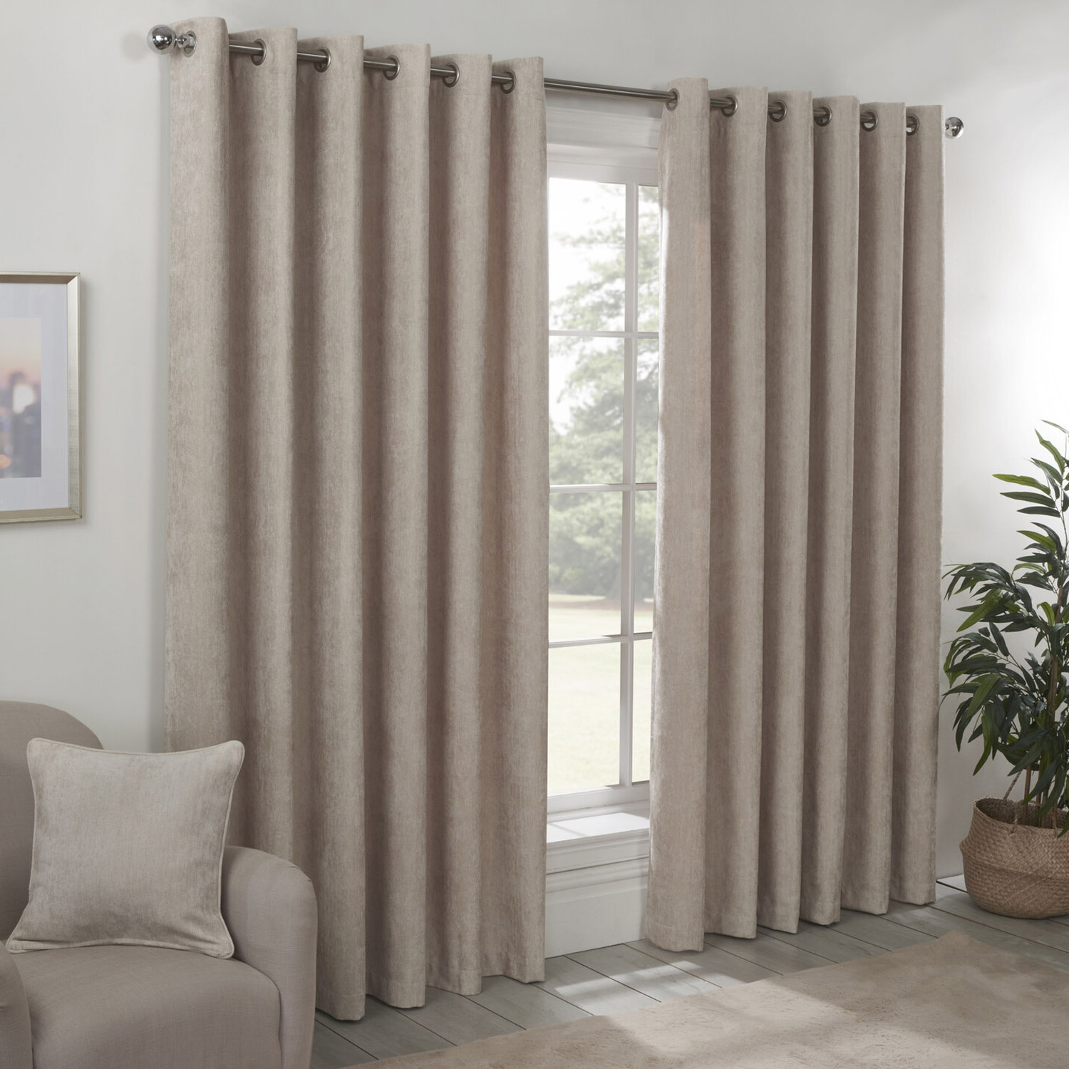 Divante Alden Natural Thermal Curtains 229 x 168cm Image 1