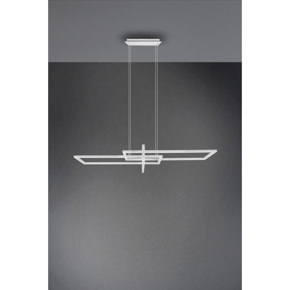 TRIO Salinas Matt White Rectangular LED Pendant Light Image 6