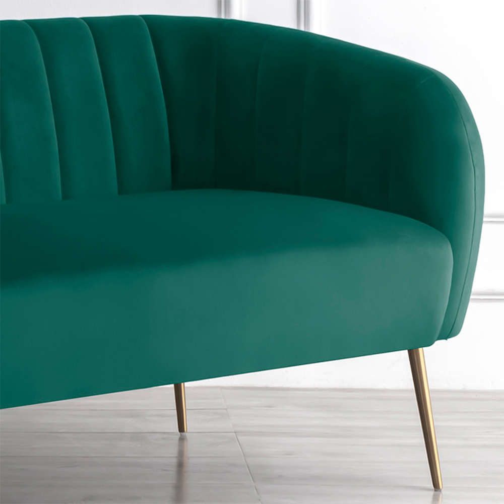 Matilda 2 Seater Green Velvet Sofa Image 3