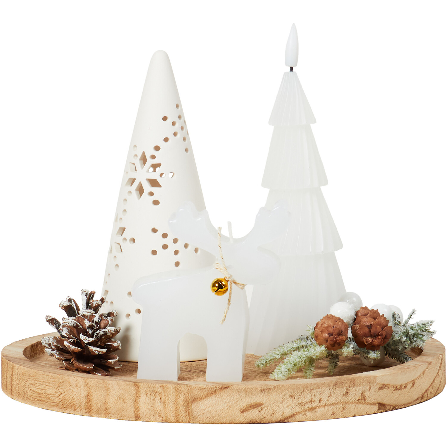 Alpine Forest Candle Tray - White Image 1
