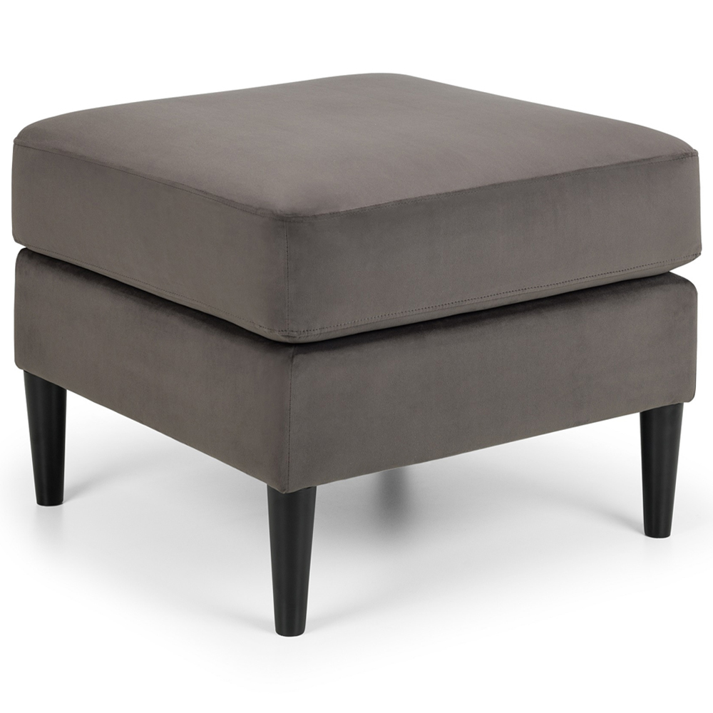 Julian Bowen Hayward Grey Velvet Ottoman Image 2