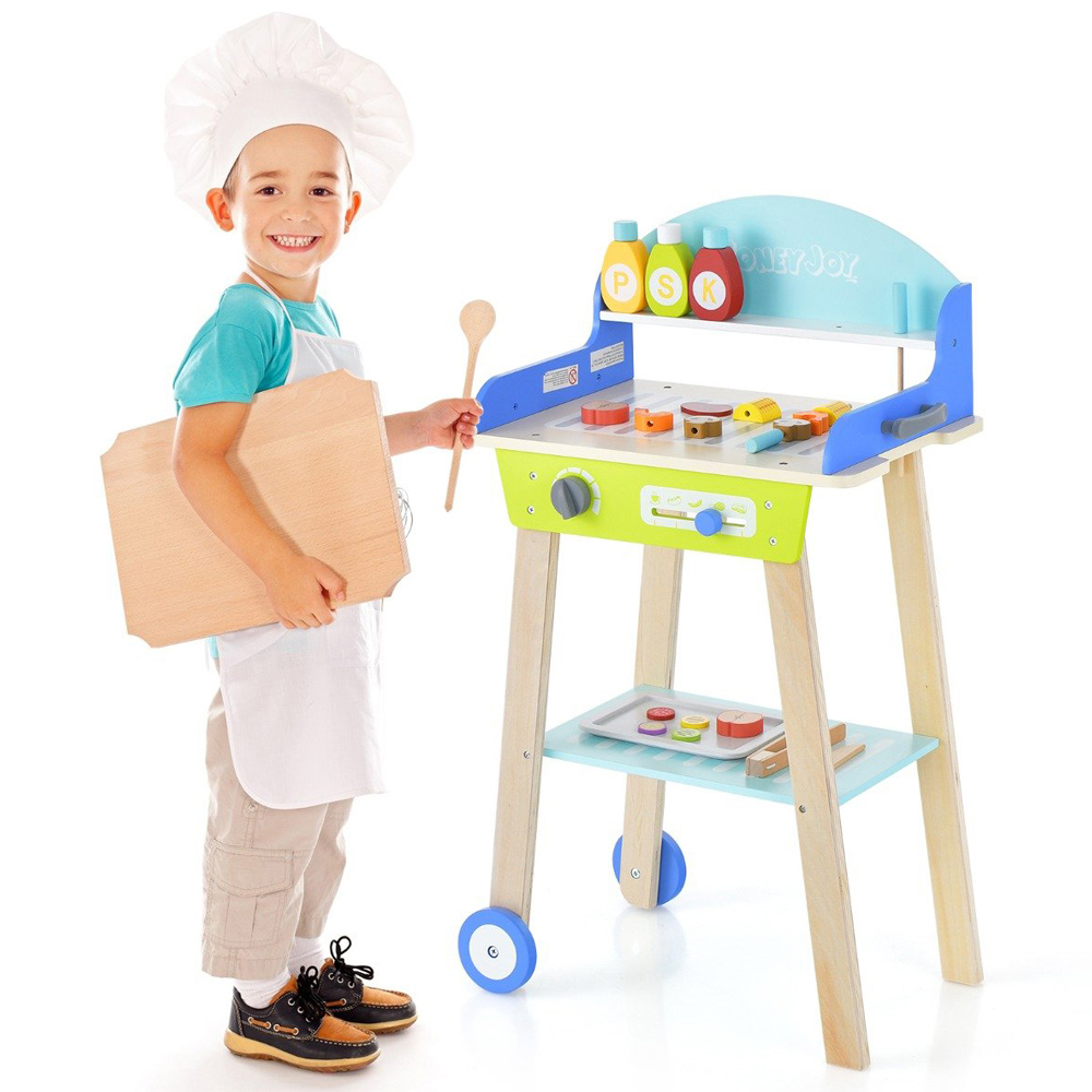 Costway Kids Pretend Barbecue Grill Play Set Image 3