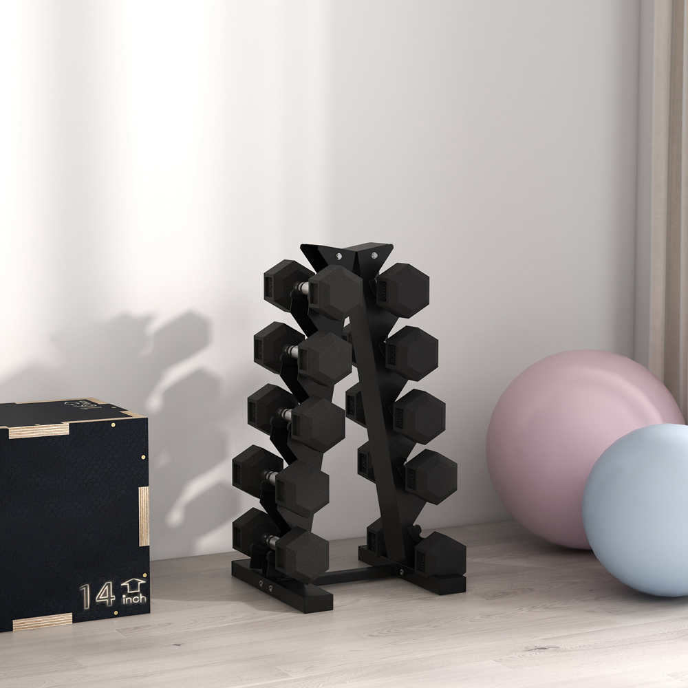 SPORTNOW 5 Tier Black Dumbbell Storage Rack Image 2