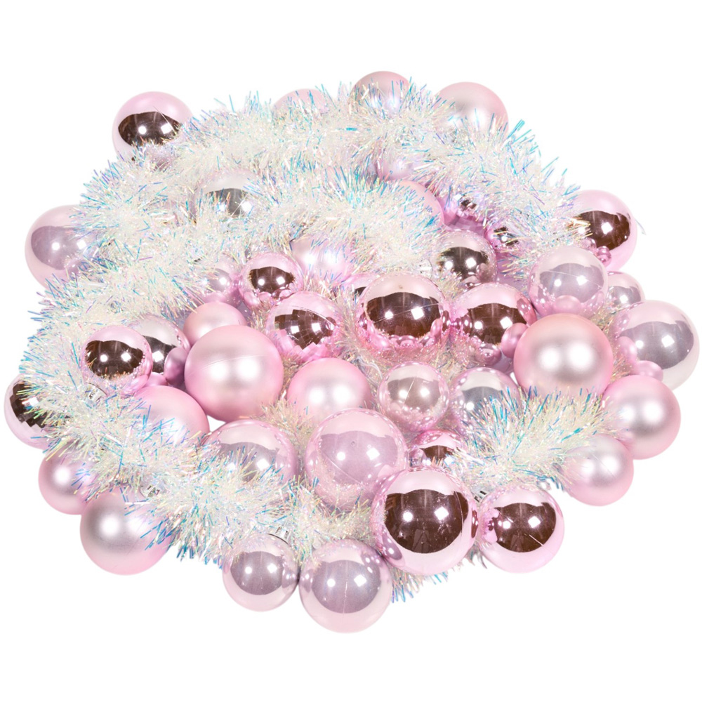 Tinsel LED Bauble Garland - Red Image 4