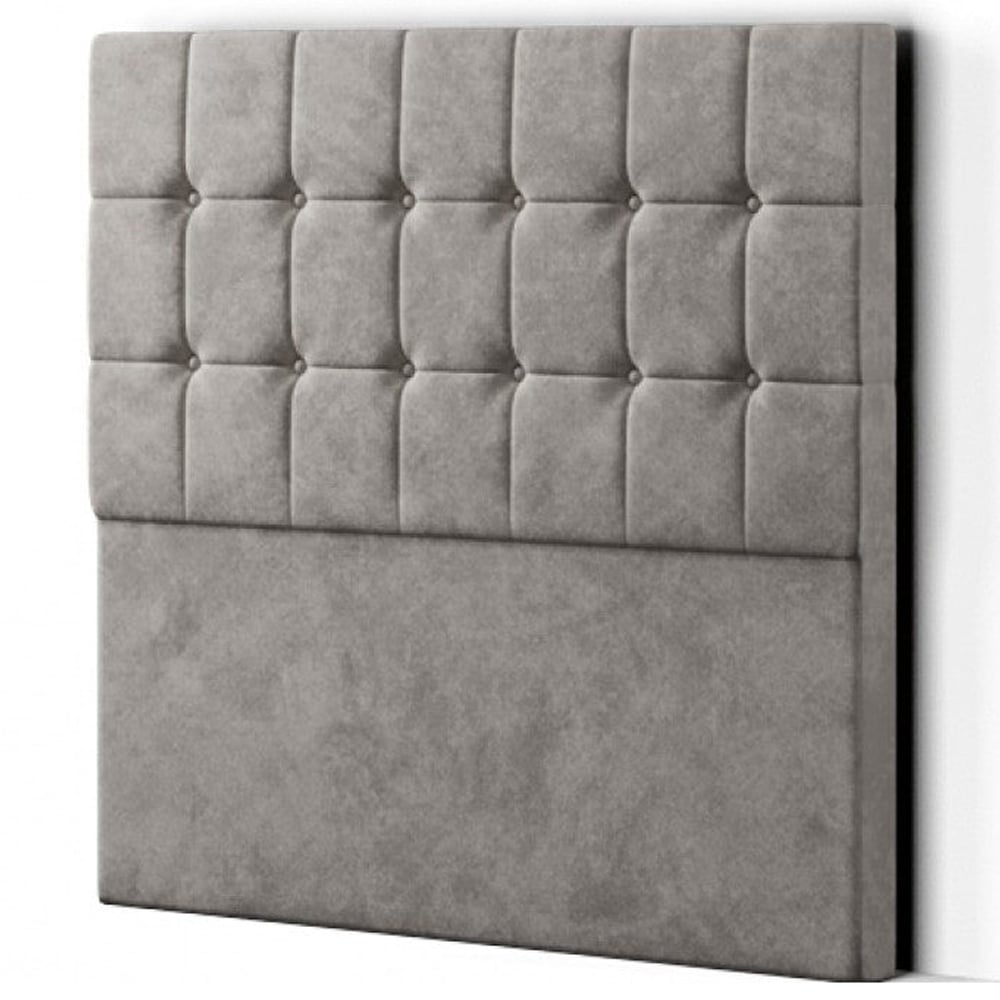 Eleganza Venezia Small Double Silver Plush Floor Standing Headboard Image 2
