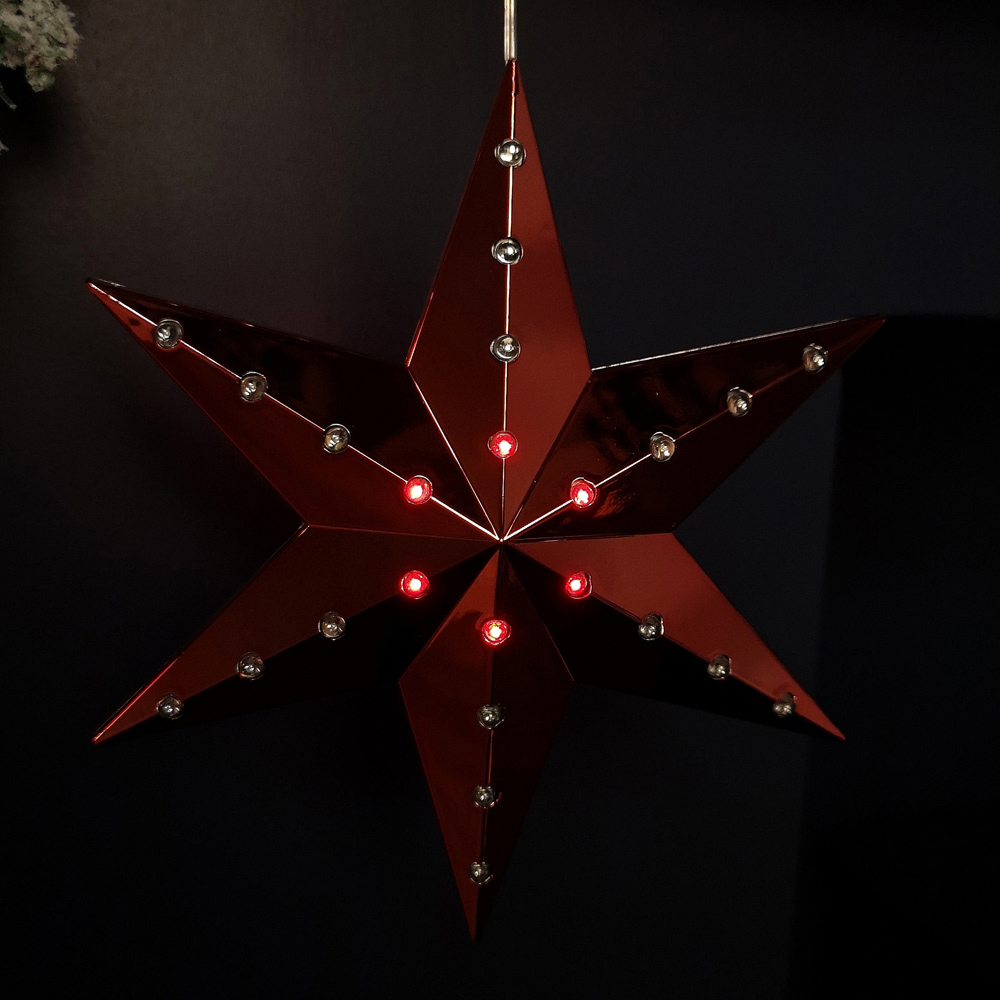 Samuel Alexander Ruby Hanging Shooting Star LED Christmas Bauble 20cm Image 4