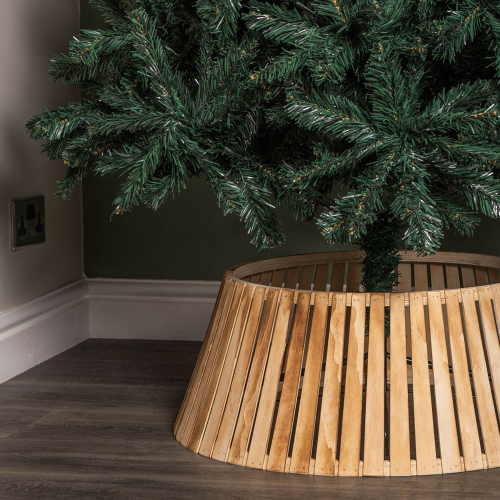 Samuel Alexander Large Wooden Christmas Tree Skirt 25 x 65cm Image 4