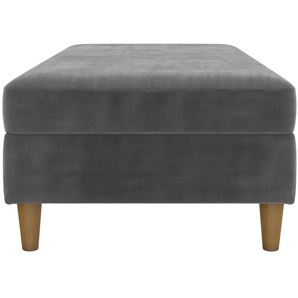 Dorel Hartford Grey Chenille Storage Ottoman Image 4
