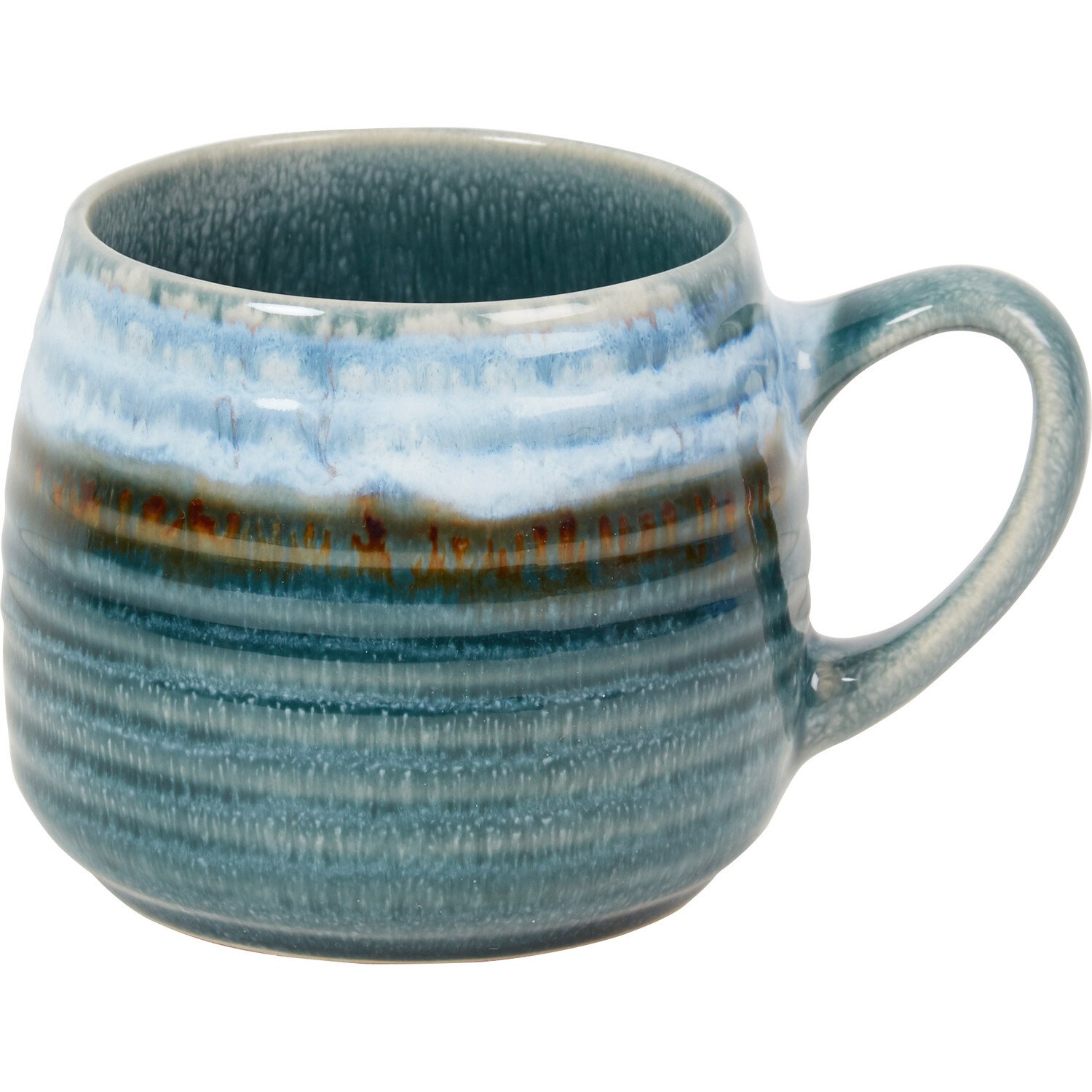 Set of 4 Reactive Glaze Mugs - Green Image 4