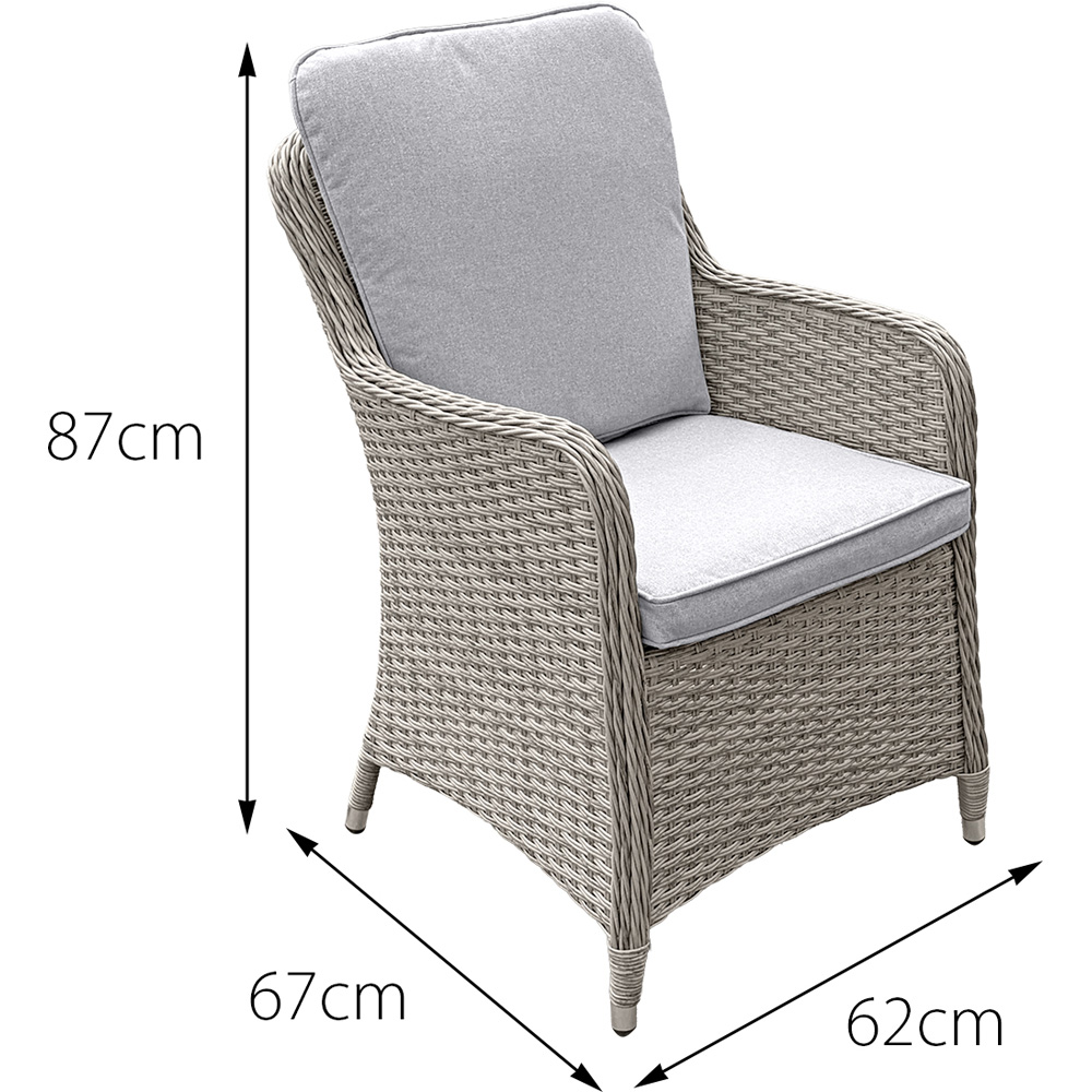 Oseasons Hampton 2 Seater Dove Grey Rattan Bistro Set with Light Grey Cushions Image 7