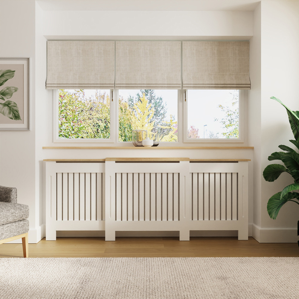 GFW Longslow White Adjustable Radiator Cover Image 7