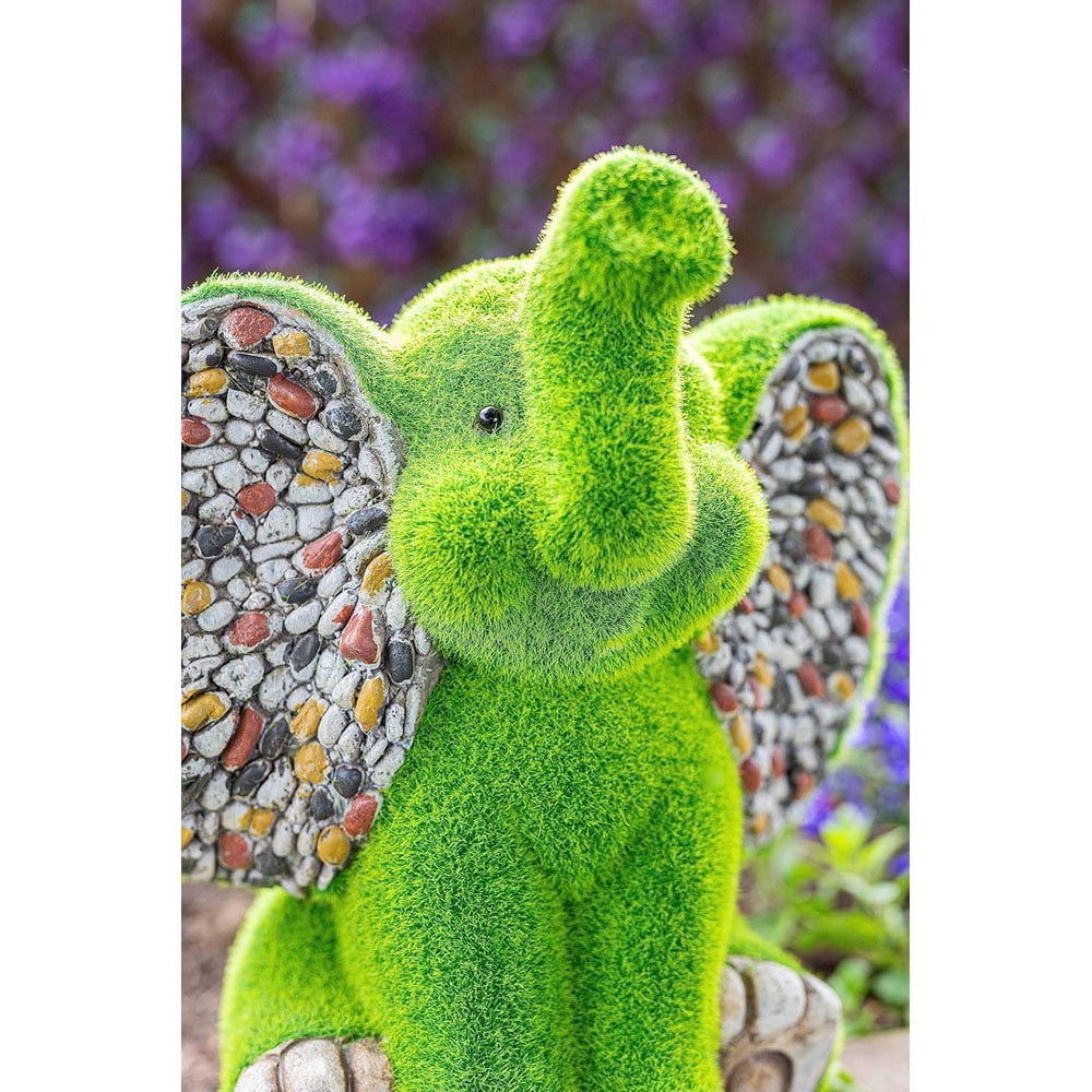 Marco Paul Stone and Grass Effect Resin Elephant Garden Ornament Image 4