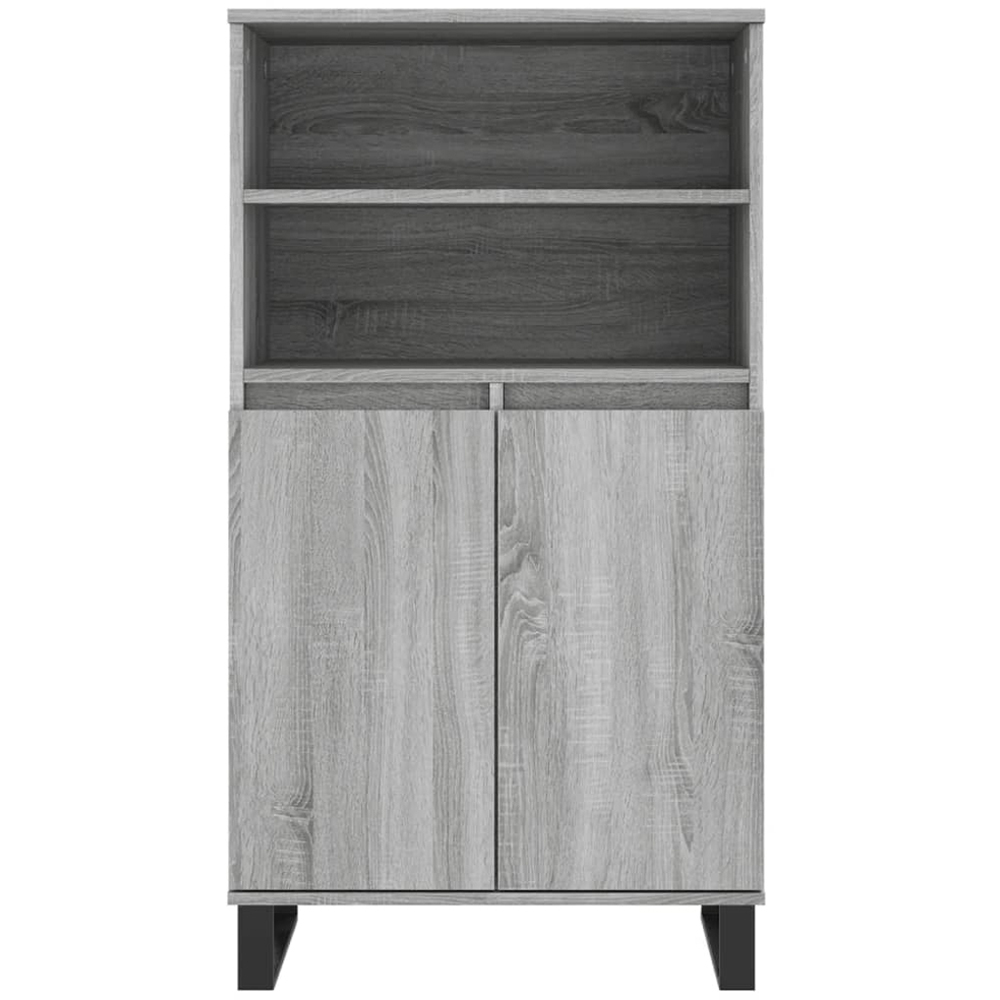 vidaXL 2 Door 2 Shelf Grey Sonoma Highboard Image 6