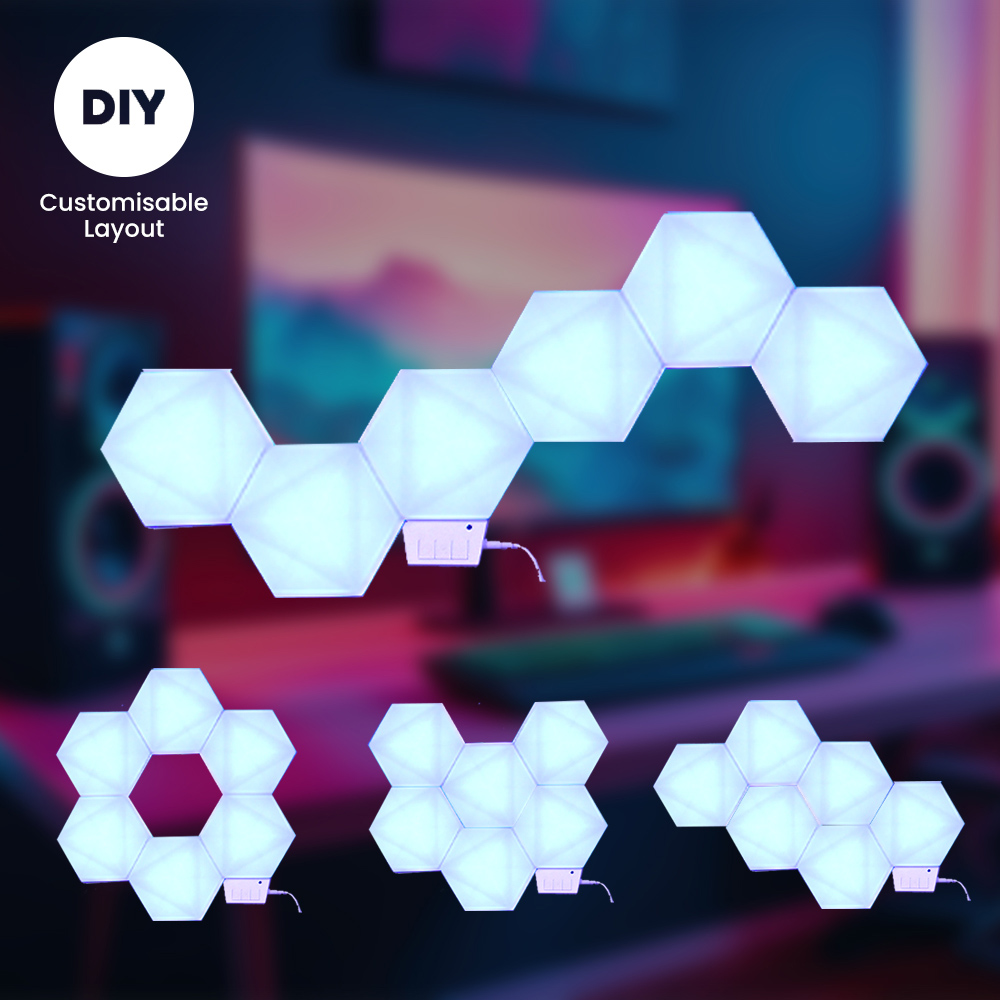 ValueLights Smart App-Control Music Sync Wall Gaming Hexagon Light Kit Image 7