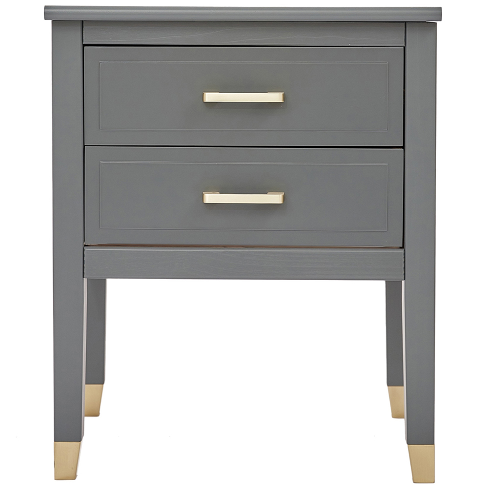 Palazzi 2 Drawer Grey Bedside Table Image 3