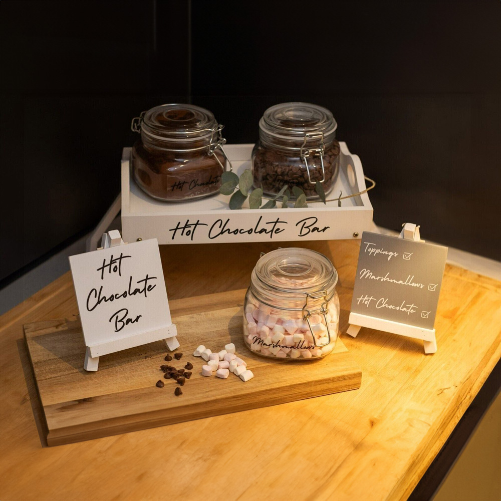 Marco Paul Glass and Wooden Hot Chocolate Station with Stand 3 Pack Image 3