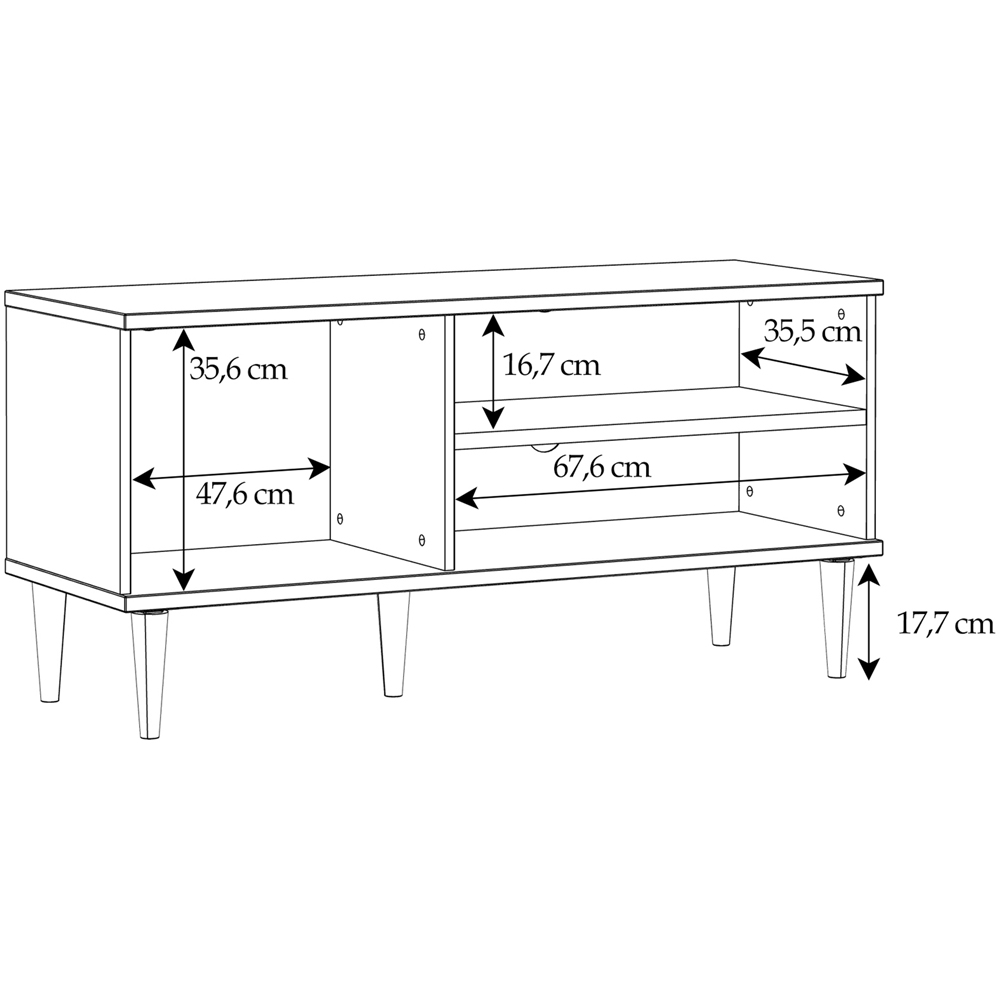 Florence Calasetta Single Door 2 Shelf Rattan Oak TV Unit Image 9