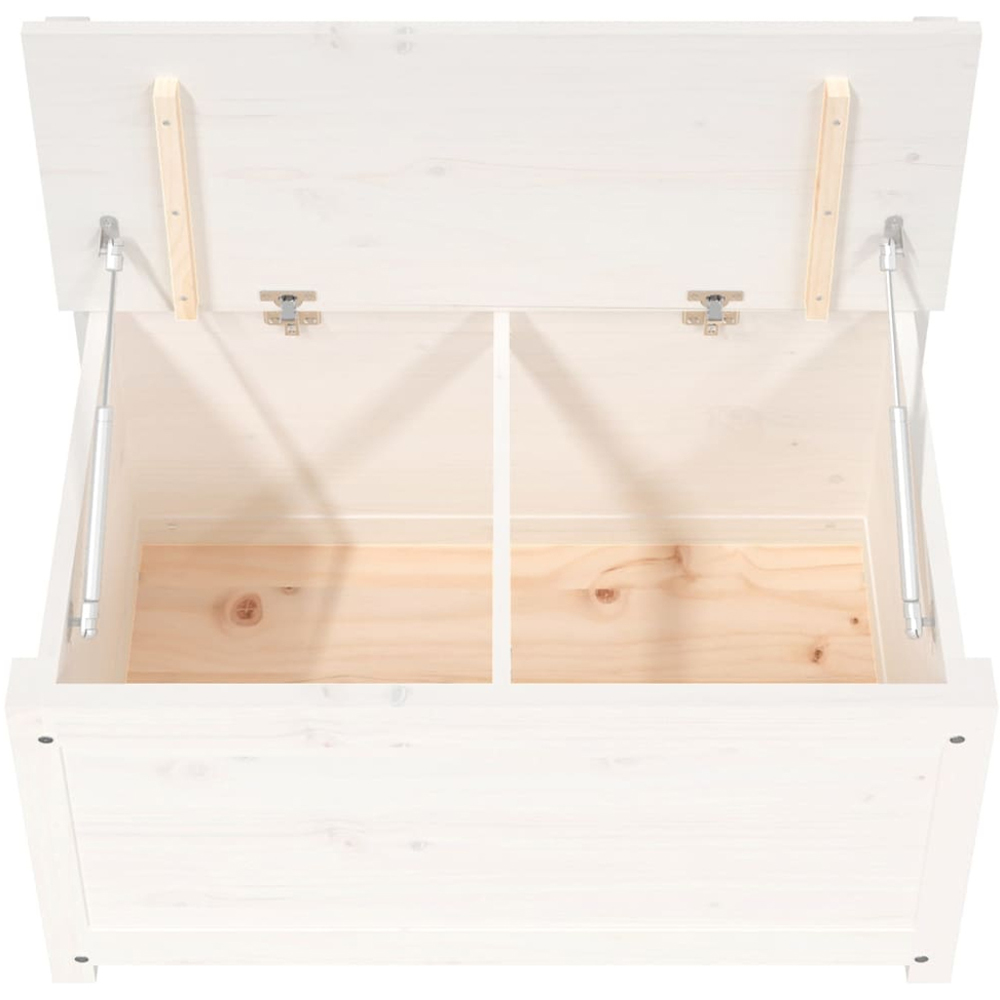 vidaXL White Solid Wood Pine Storage Bench 80 x 41 x 77cm Image 8