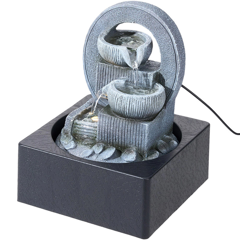 Living and Home LED Light Tabletop Waterfall Fountain Image 4