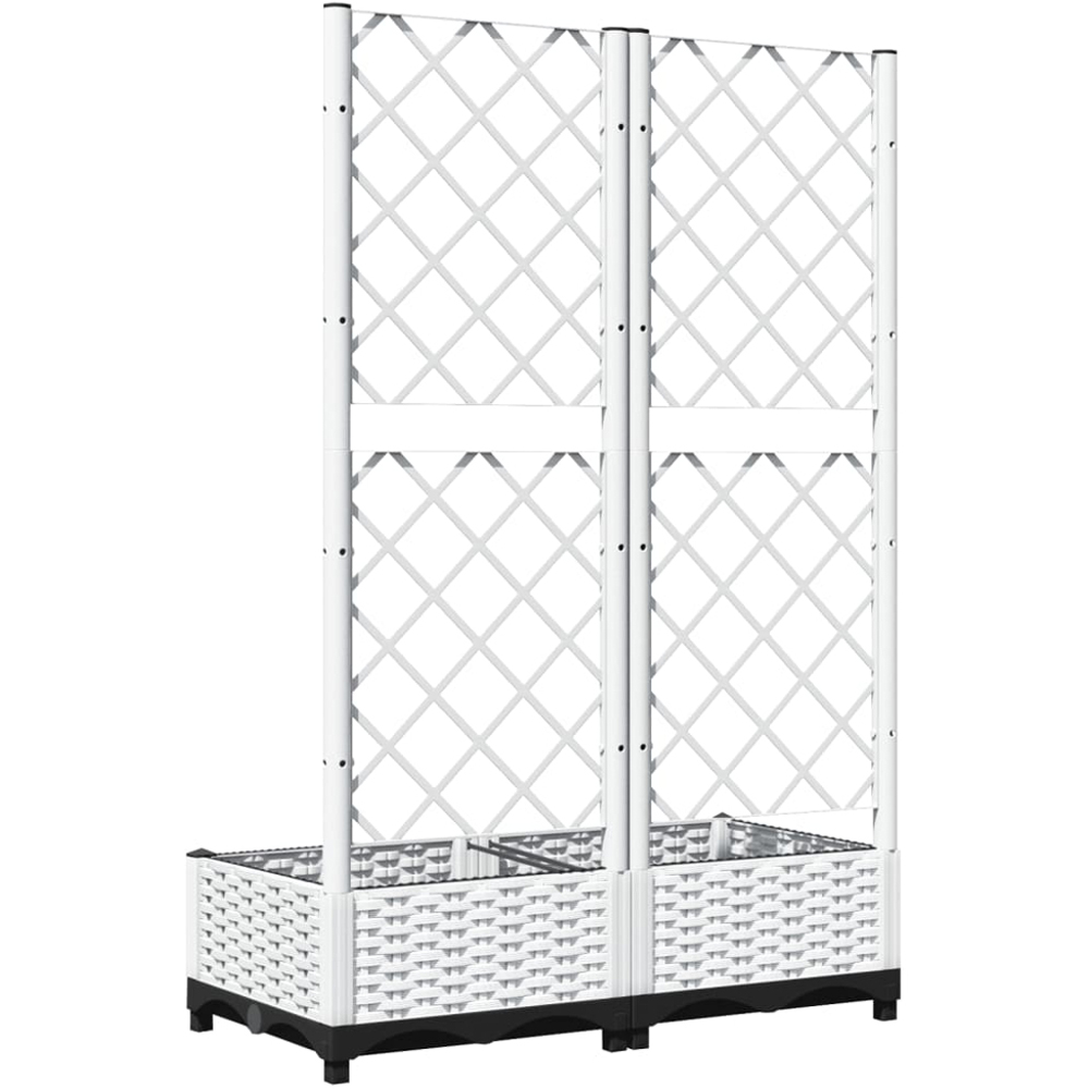 vidaXL White Polypropylene Garden Planter with Trellis 121.5 x 40 x 80cm Image 5