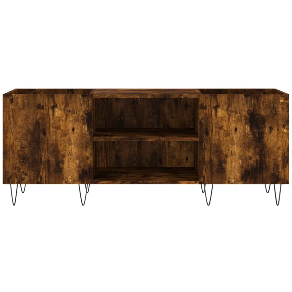 vidaXL 2 Shelf Smoked Oak Record Cabinet Image 4