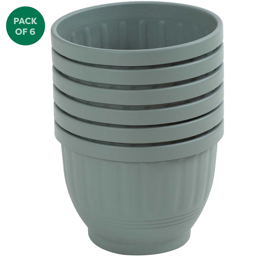 Wham Etruscan Milieu Green Round Planter H179 25cm 6 Pack Image 1