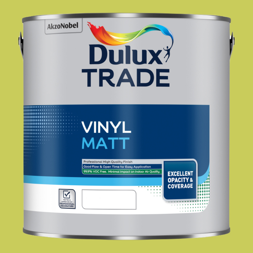 Dulux Trade Luscious Lime Walls and Ceilings Vinyl Matt Paint 2.5L Image 2