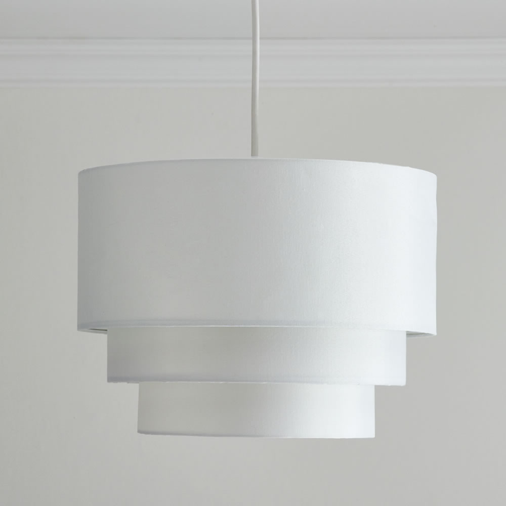 Wilko 3 Tier Pendant White Light Shade Image 1