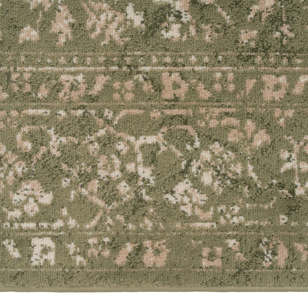 Kukoon Oscar Linden Vintage Green Flat Medallion Rug 240 x 330cm Image 4
