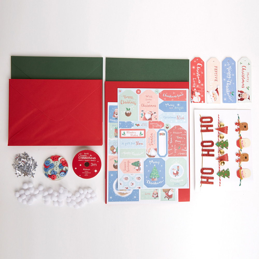Bee & Bumble Multicoloured At Home with Santa Christmas Cardmaking Craft Kit Image 3