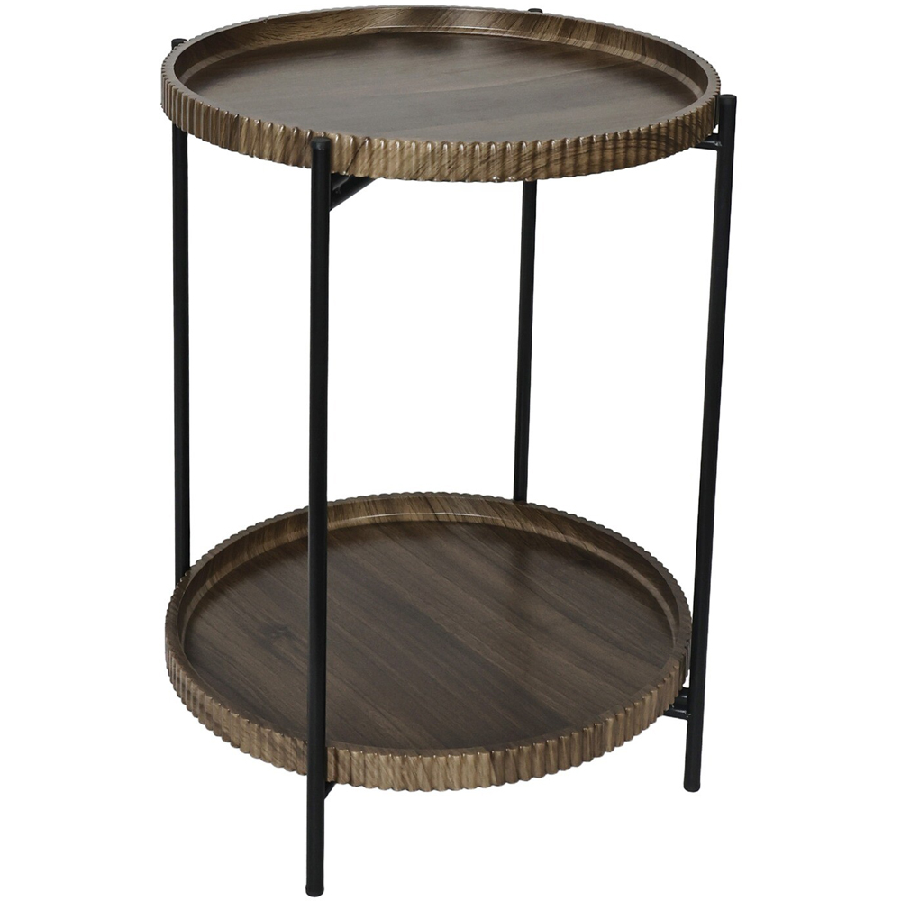 2 Tier Round Side Table Walnut Image 2