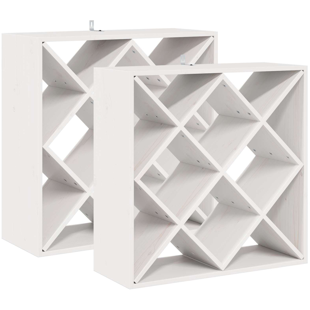 vidaXL 12 Shelf White Freestanding Wine Rack Set of 2 Image 4