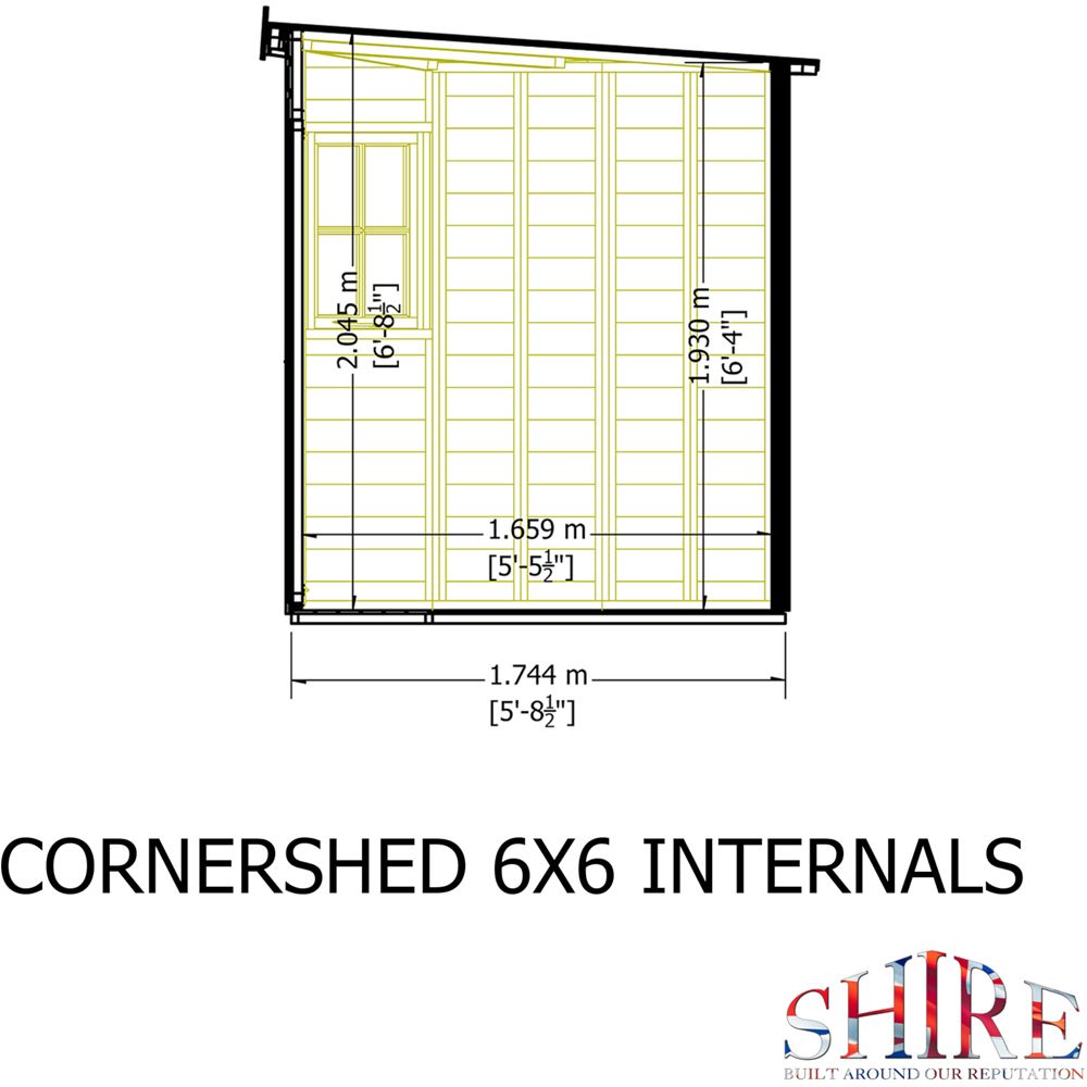 Shire 6 x 6ft Shiplap Pent Corner Garden Shed Image 8
