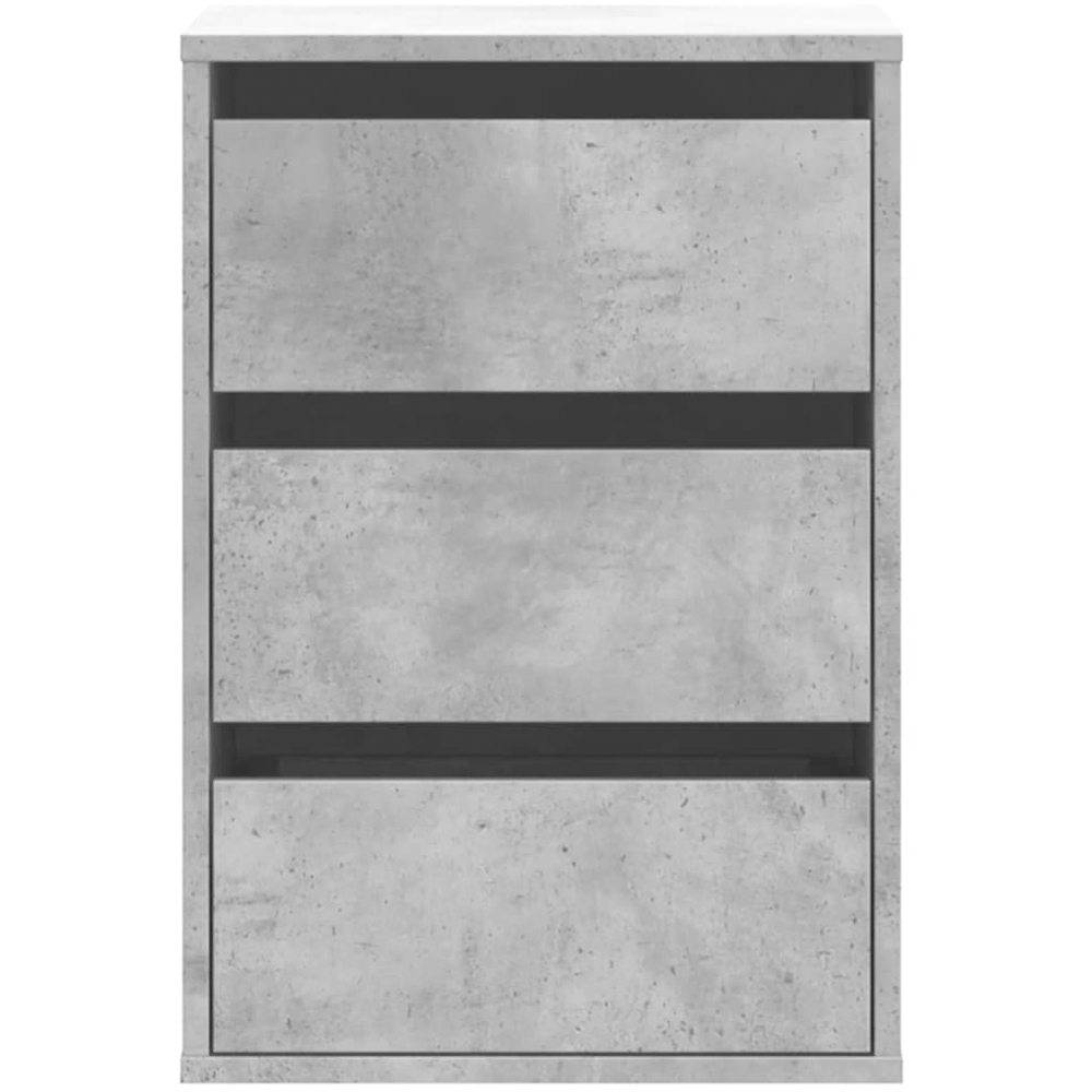 vidaXL 3 Drawer Concrete Grey Wooden Chest of Drawers Image 3