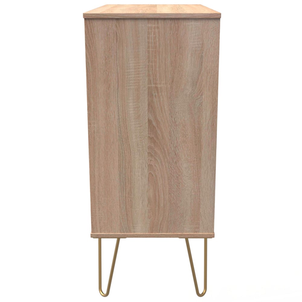 Crowndale 4 Drawer White Matt and Bardolino Oak Wide Chest of Drawers Ready Assembled Image 4