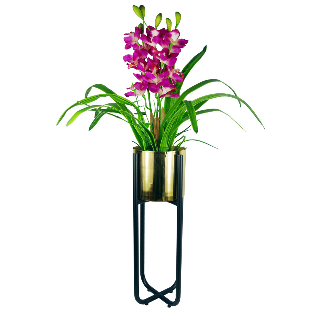 Leaf Large Black Planter Stand 62 x 18cm Image 3