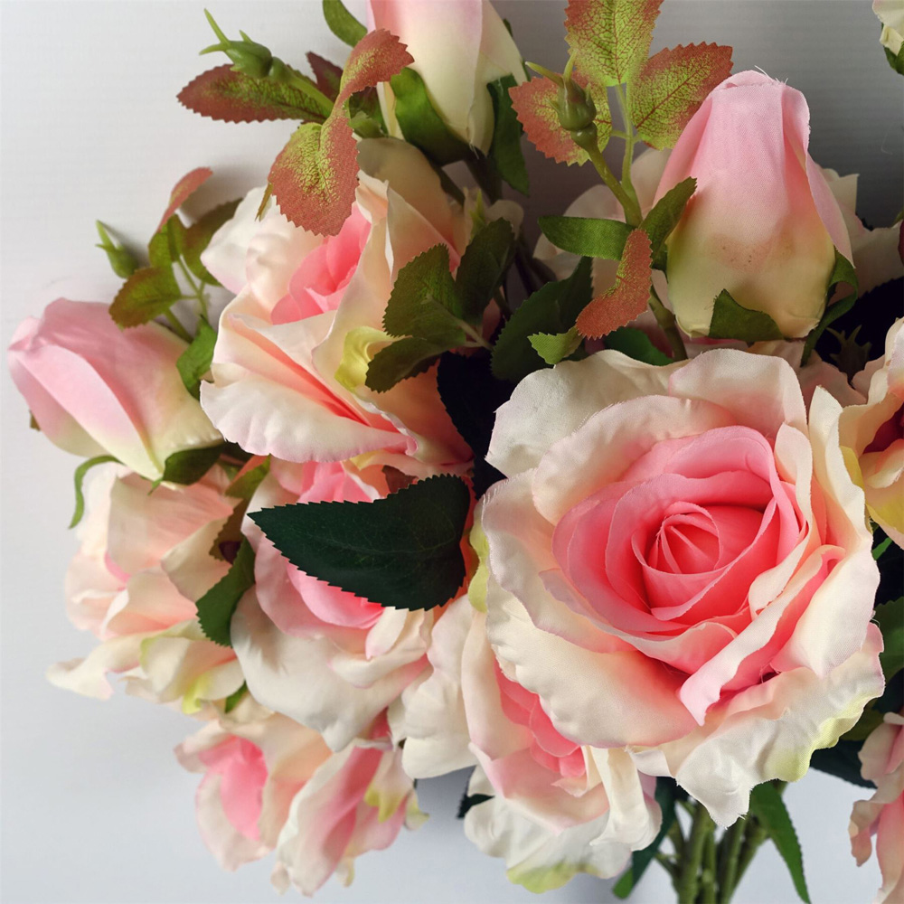 Leaf Pink Rose Artificial Stem 80cm 6 Pack Image 5