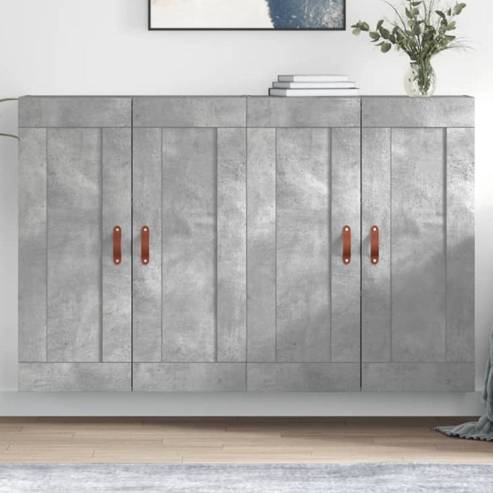 vidaXL 2 Door Concrete Grey Wall Mounted Cabinet 2 Pack Image 1