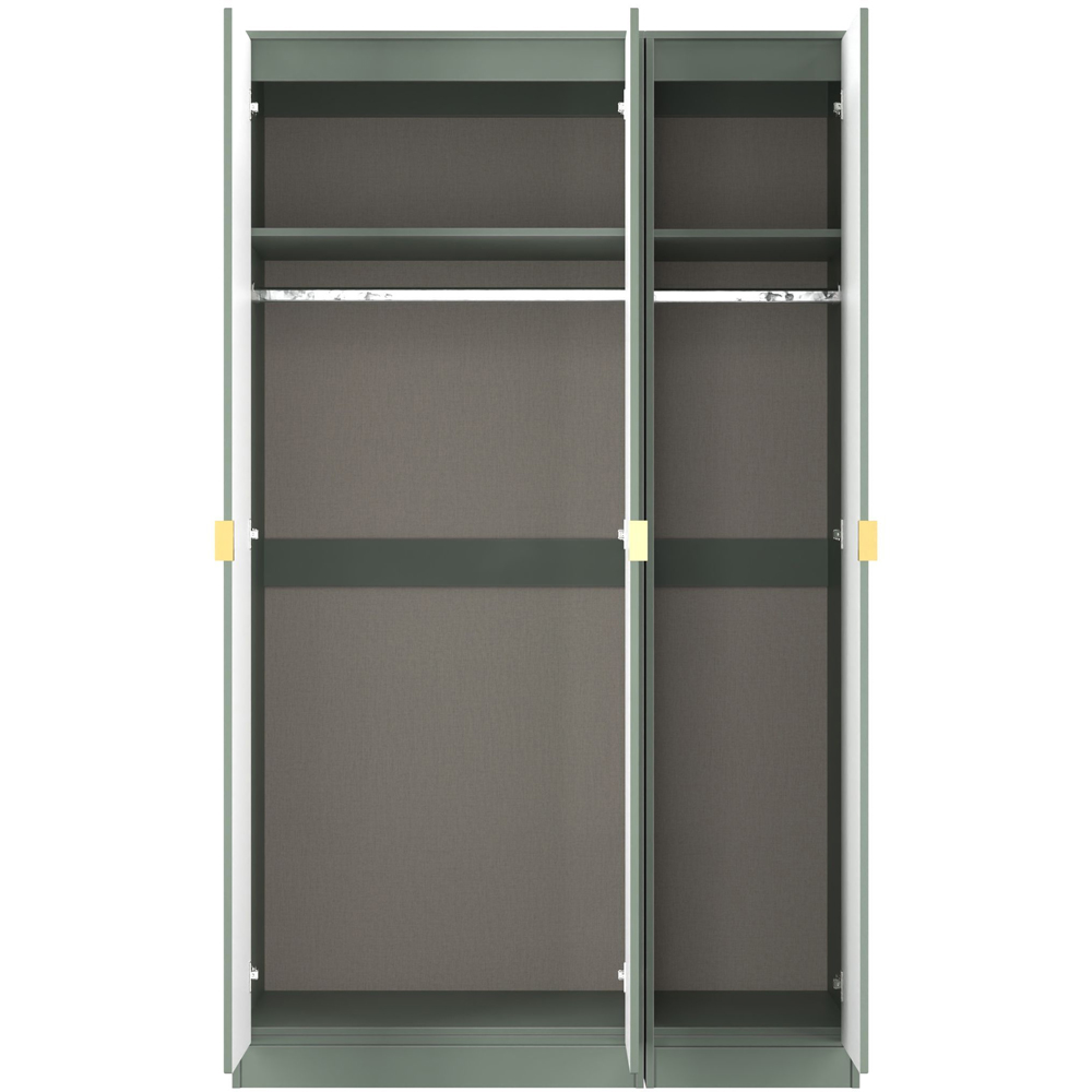 Crowndale Diamond 3 Door Reed Green Tall Wardrobe Ready Assembled Image 8
