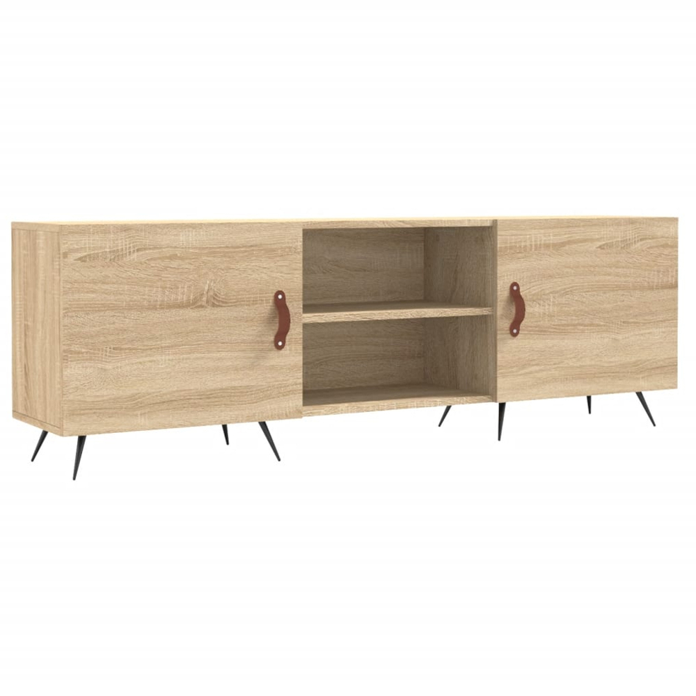 vidaXL 2 Door 2 Shelf Sonoma Oak Wide TV Cabinet Image 2