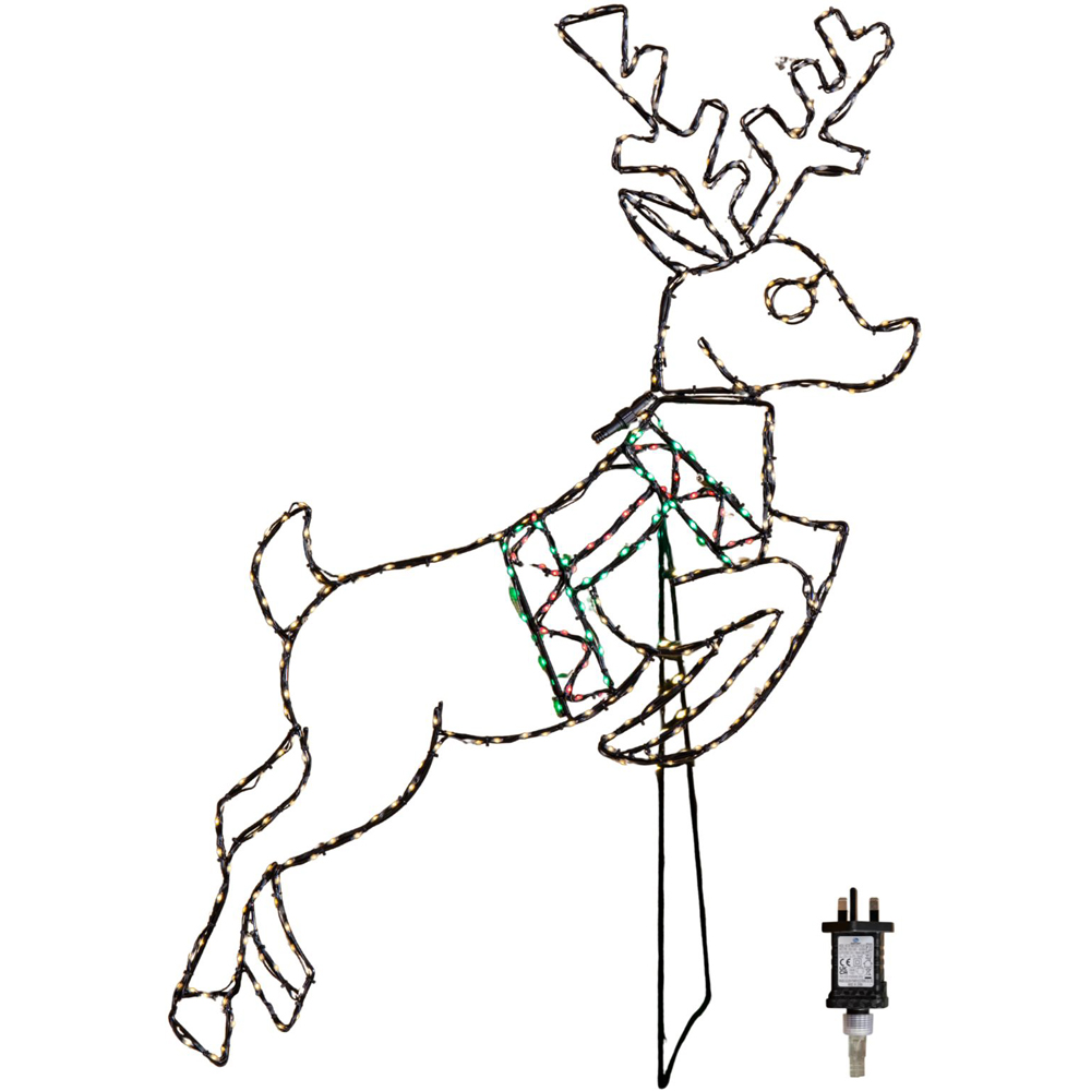 Samuel Alexander 350 Multicoloured LED Light-Up Prancing Reindeer Christmas Decoration 1.1m x 73cm Image 8