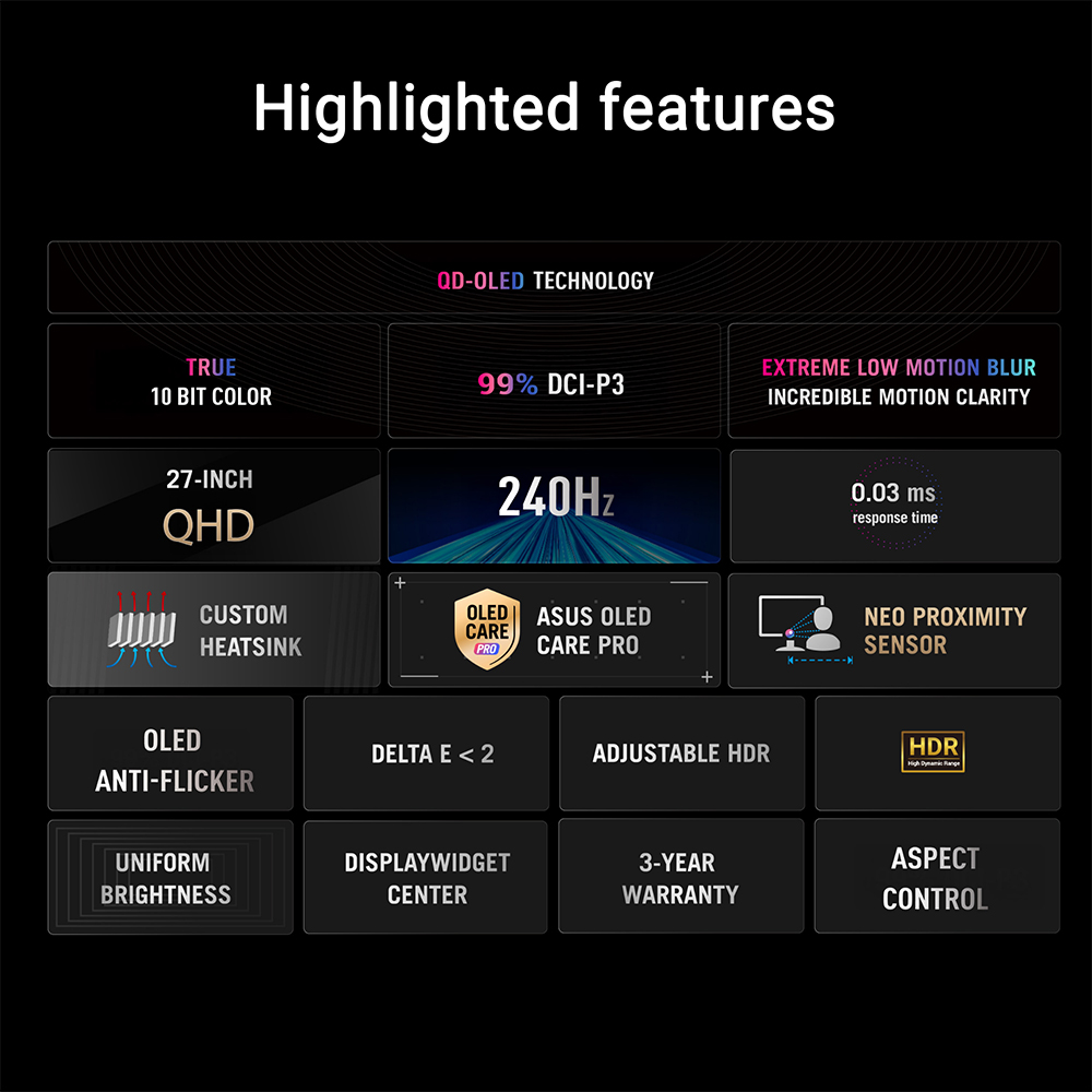 ASUS ROG Strix XG27AQDMESZ OLED Gaming Monitor 27 inch Image 2