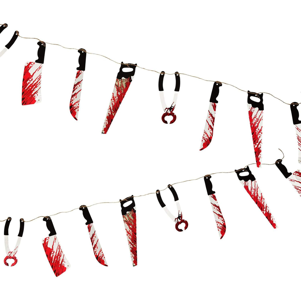 Shatchi Halloween Bloody Weapons Garland Bunting Banner 243cm Image 3