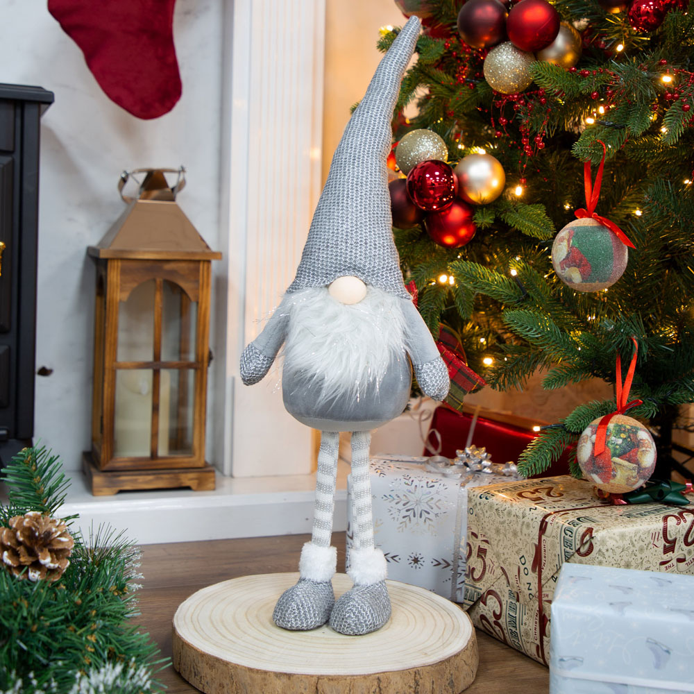 The Christmas Workshop Grey Standing Gonk Decoration 63cm Image 3