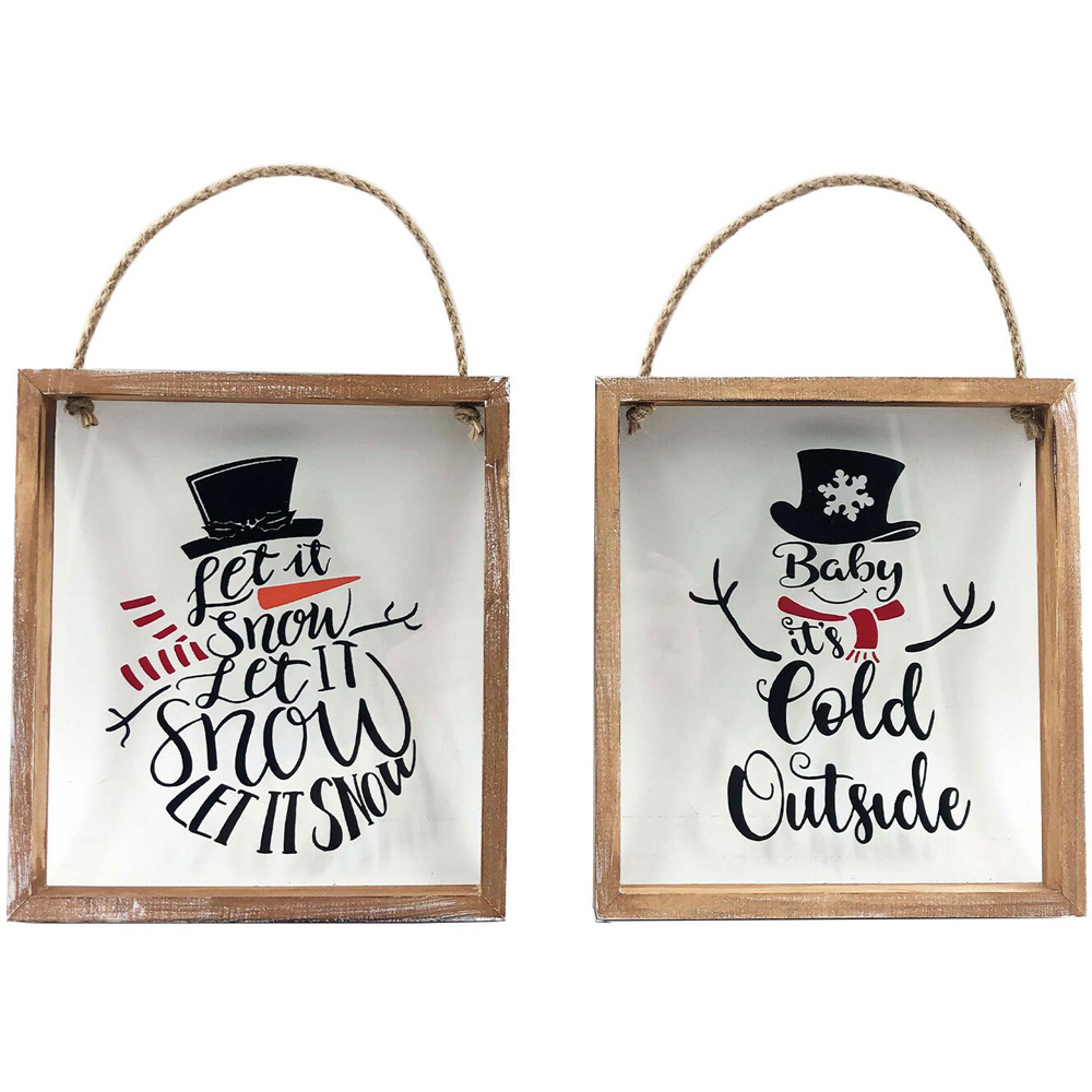 Snowman Script Plaque Image